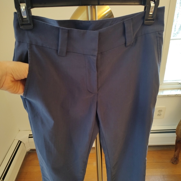 Eileen Fisher Navy Blue Tapered Full Length Dress Pants Pockets Zip Up XXS - Picture 6 of 6